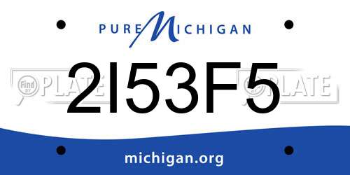 2I53F5 Michigan License Plate