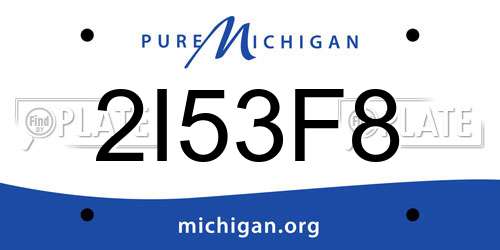 2I53F8 Michigan License Plate