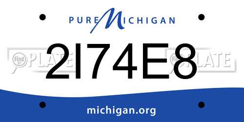 2I74E8 Michigan License Plate