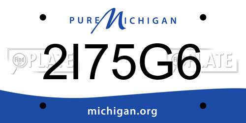 2I75G6 Michigan License Plate