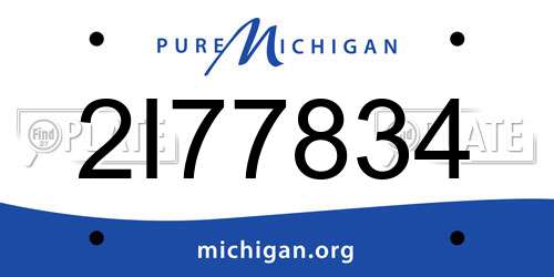 2I77834 Michigan License Plate