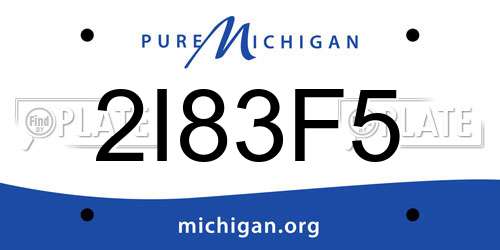 2I83F5 Michigan License Plate