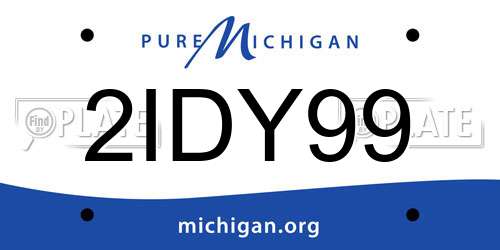 2IDY99 Michigan License Plate