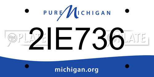 2IE736 Michigan License Plate
