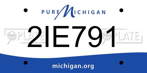 2IE791 Michigan License Plate
