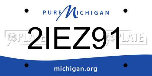 2IEZ91 Michigan License Plate