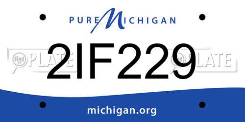 2IF229 Michigan License Plate