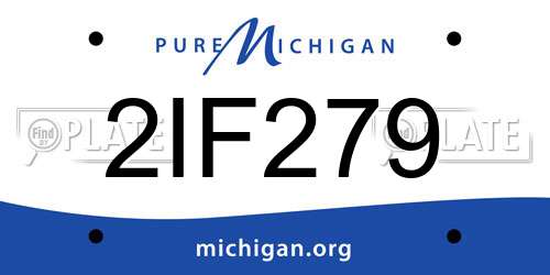 2IF279 Michigan License Plate