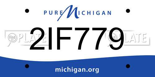 2IF779 Michigan License Plate