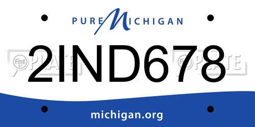 2IND678 Michigan License Plate
