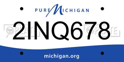 2INQ678 Michigan License Plate