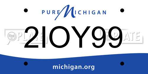 2IOY99 Michigan License Plate