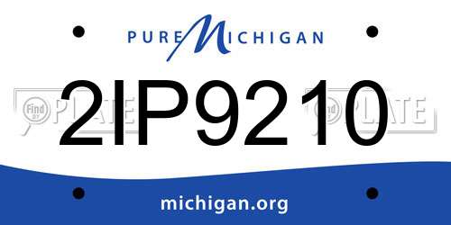 2IP9210 Michigan License Plate