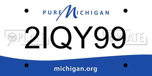 2IQY99 Michigan License Plate
