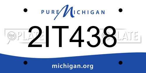 2IT438 Michigan License Plate