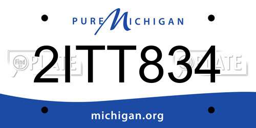 2ITT834 Michigan License Plate