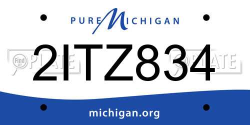 2ITZ834 Michigan License Plate