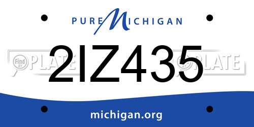 2IZ435 Michigan License Plate