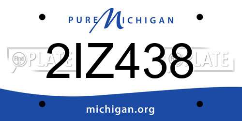 2IZ438 Michigan License Plate