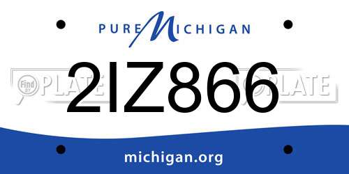 2IZ866 Michigan License Plate