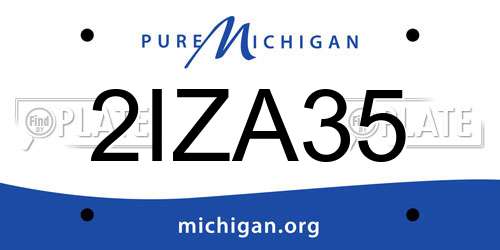 2IZA35 Michigan License Plate