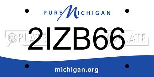 2IZB66 Michigan License Plate