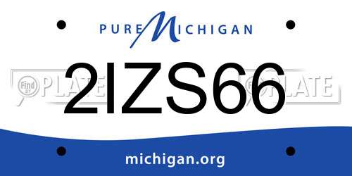 2IZS66 Michigan License Plate