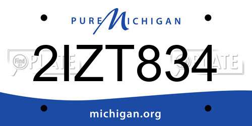2IZT834 Michigan License Plate