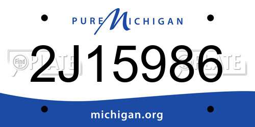 2J15986 Michigan License Plate