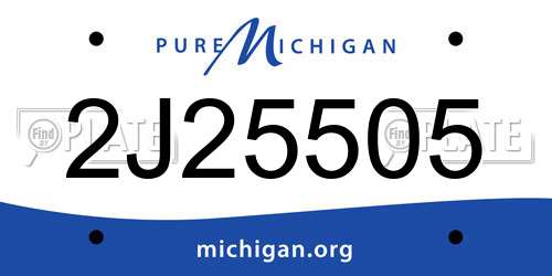 2J25505 Michigan License Plate