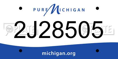 2J28505 Michigan License Plate