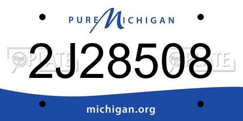 2J28508 Michigan License Plate