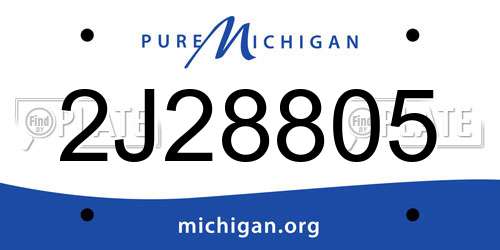 2J28805 Michigan License Plate
