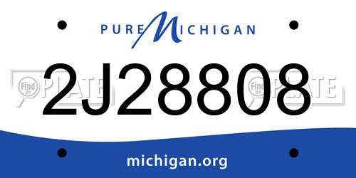 2J28808 Michigan License Plate