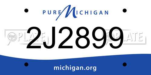 2J2899 Michigan License Plate