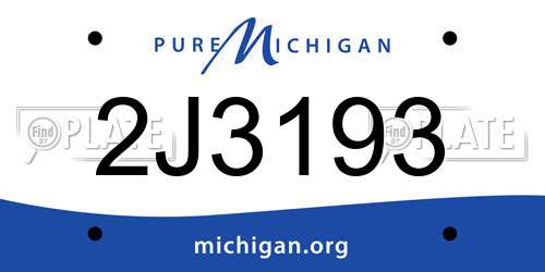 2J3193 Michigan License Plate