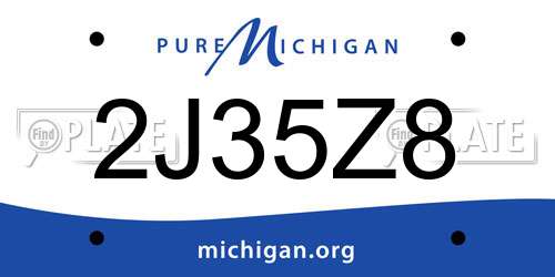 2J35Z8 Michigan License Plate
