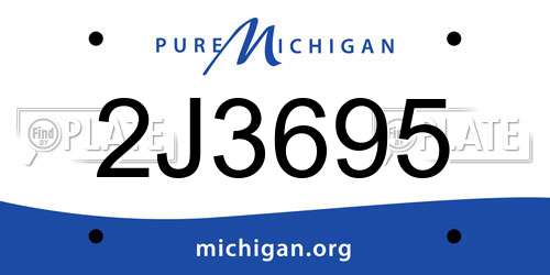 2J3695 Michigan License Plate