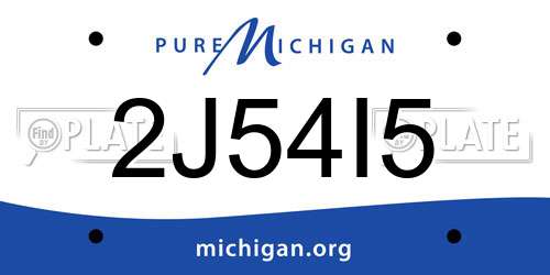 2J54I5 Michigan License Plate