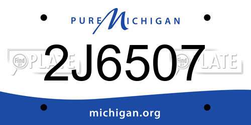 2J6507 Michigan License Plate