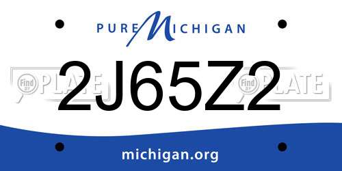 2J65Z2 Michigan License Plate