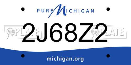 2J68Z2 Michigan License Plate