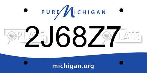2J68Z7 Michigan License Plate