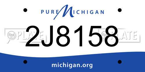 2J8158 Michigan License Plate