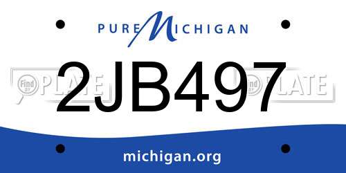 2JB497 Michigan License Plate