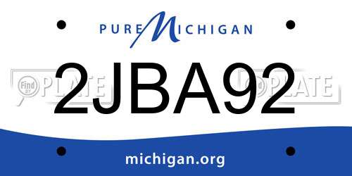 2JBA92 Michigan License Plate