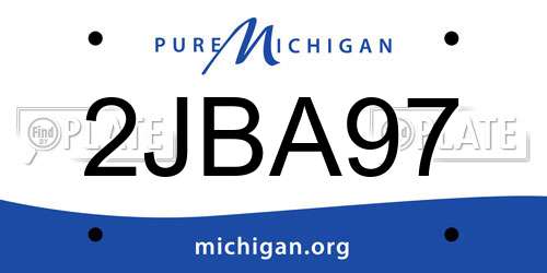 2JBA97 Michigan License Plate