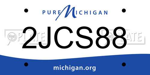 2JCS88 Michigan License Plate