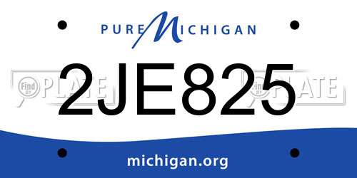 2JE825 Michigan License Plate