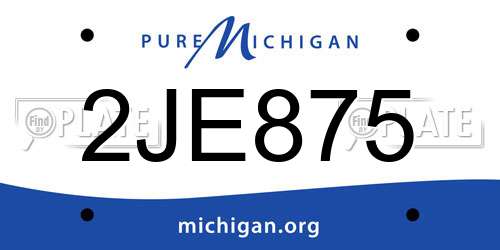 2JE875 Michigan License Plate